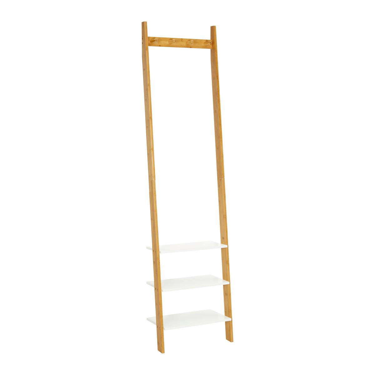 Regal Mirella Weiß/Naturfarben MDF - Weiß/Naturfarben, MODERN, Naturmaterialien/Holzwerkstoff (43/175/25cm) - Bessagi Home