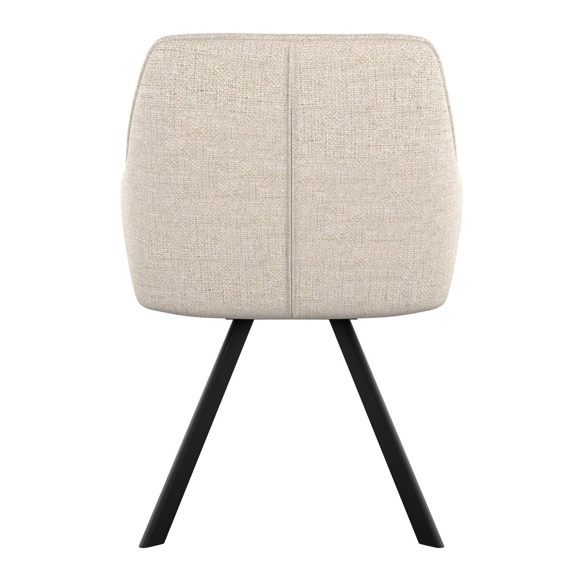 Naslanjač Romy, Krem - črna/krem barve, Moderno, kovina/tekstil (63/84,5/62cm)