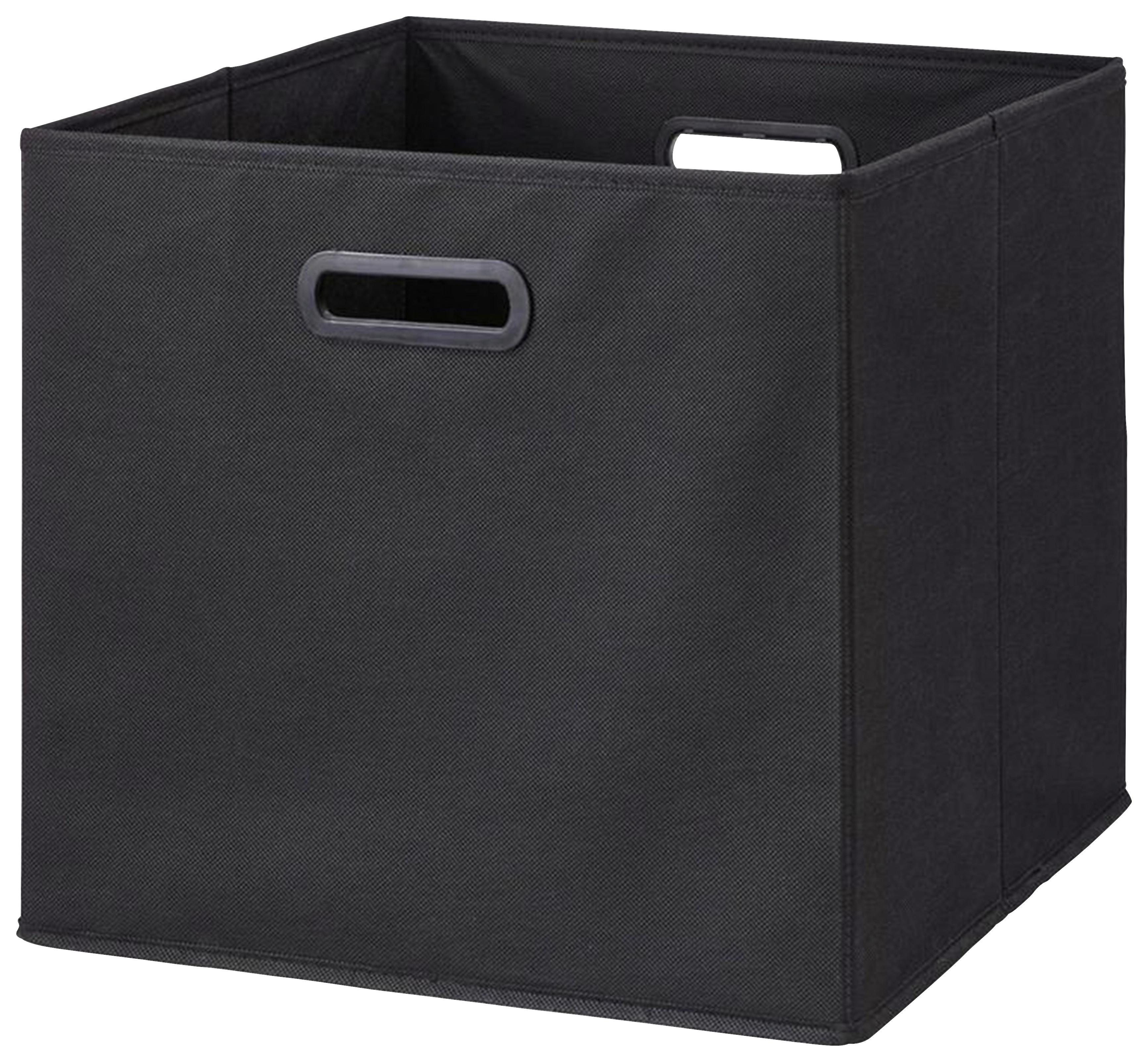 Faltbox Elli in Schwarz - Schwarz, Konventionell, Karton/Textil (33/33/32cm) - Modern Living
