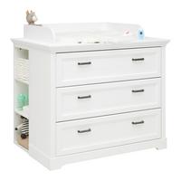 Wickelkommode Marilou in Weiß - Weiss/Nickelfarben, Romantik / Landhaus, Holzwerkstoff/Metall (115/103/81cm) - Zandiara