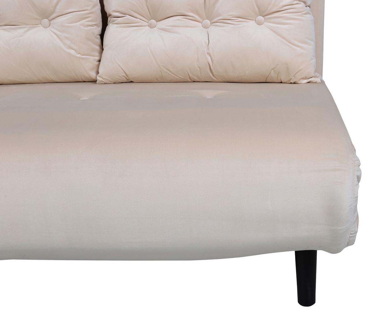 SCHLAFSOFA VICKY - Creme, Design, Textil/Metall (120/88/80cm) - Livetastic