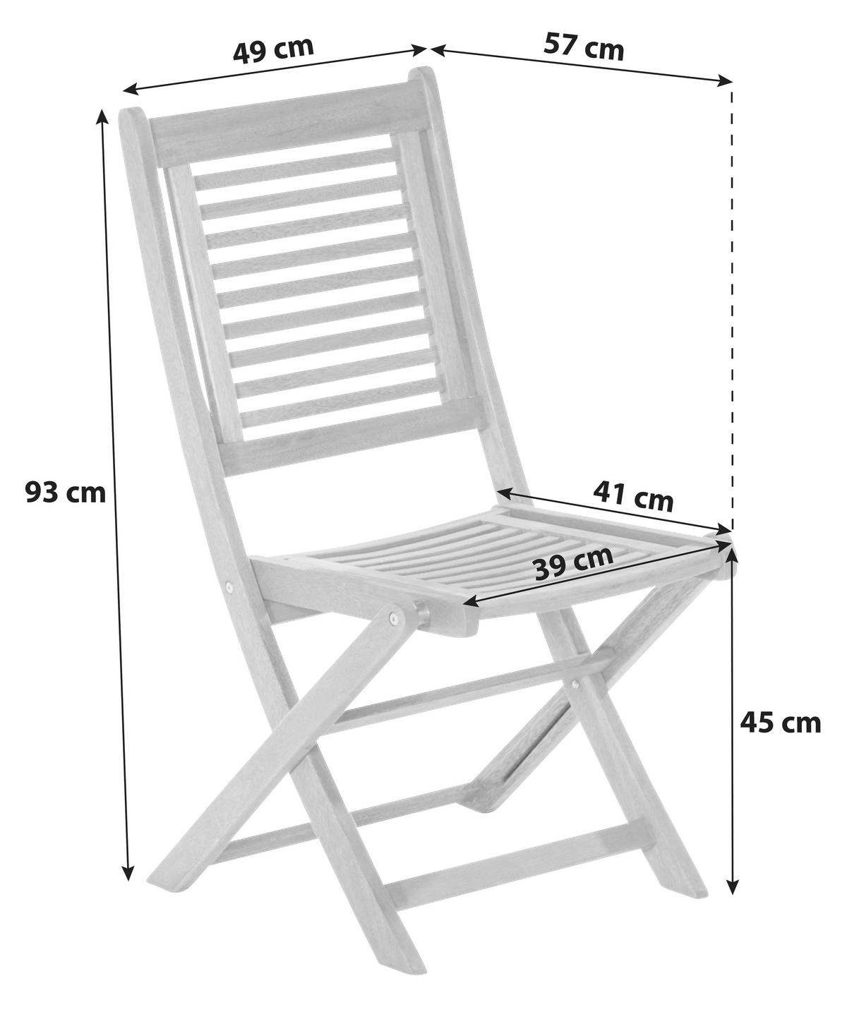 Gartenstuhl-Set "Cordoba" aus Eukalyptus, natur - Naturfarben, Basics, Holz (49/93/57cm) - Gardenson