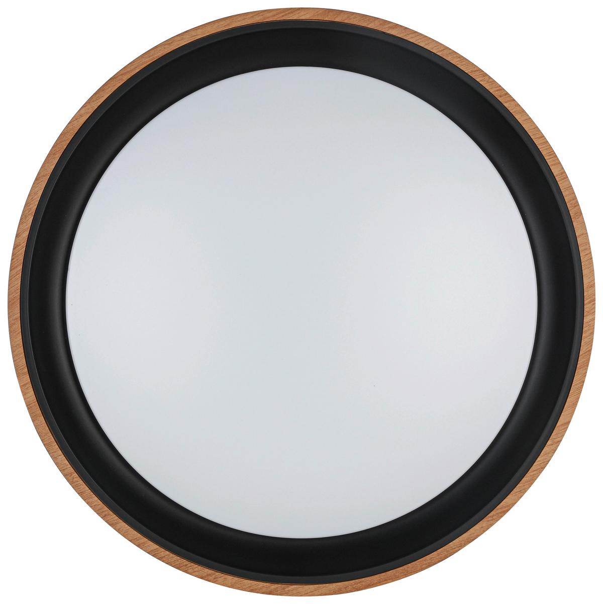 LAMPA SUFITOWA TINA - kolor dębowy/czarny, Trend, tworzywo sztuczne/metal (40/7cm) - Novel