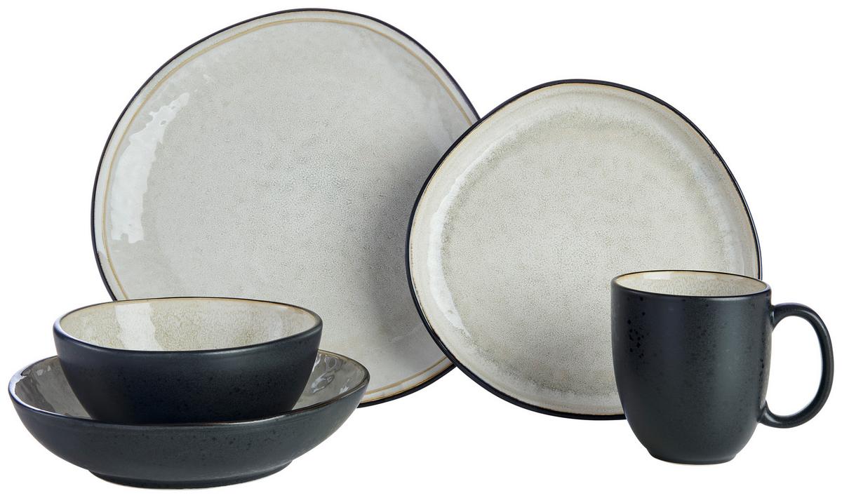 SERWIS OBIADOWO-ŚNIADANIOWY SØREN IVORY - kremowy, Trend, ceramika - Novel