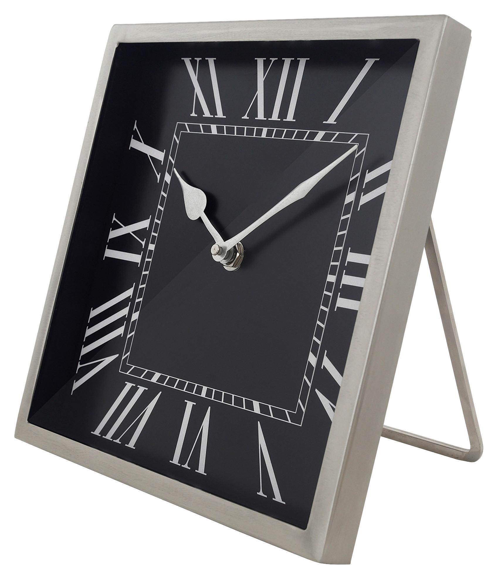 Tischuhr Moments 2250 - Silberfarben/Schwarz, Trend, Metall (3cm) - Kayoom