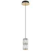 LED-HÄNGELEUCHTE 16051 - Goldfarben/Schwarz, Konventionell, Glas/Kunststoff (14/150cm) - Globo