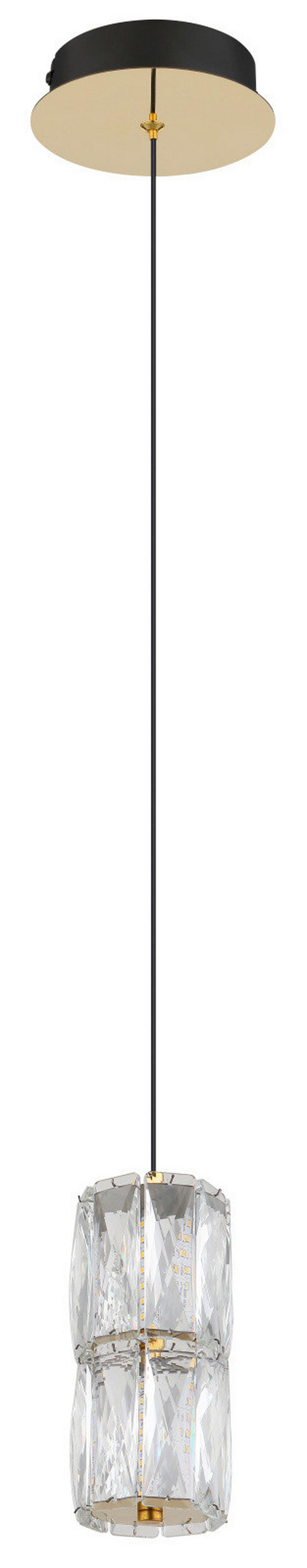 LED-HÄNGELEUCHTE 16051 - Goldfarben/Schwarz, Konventionell, Glas/Kunststoff (14/150cm) - Globo