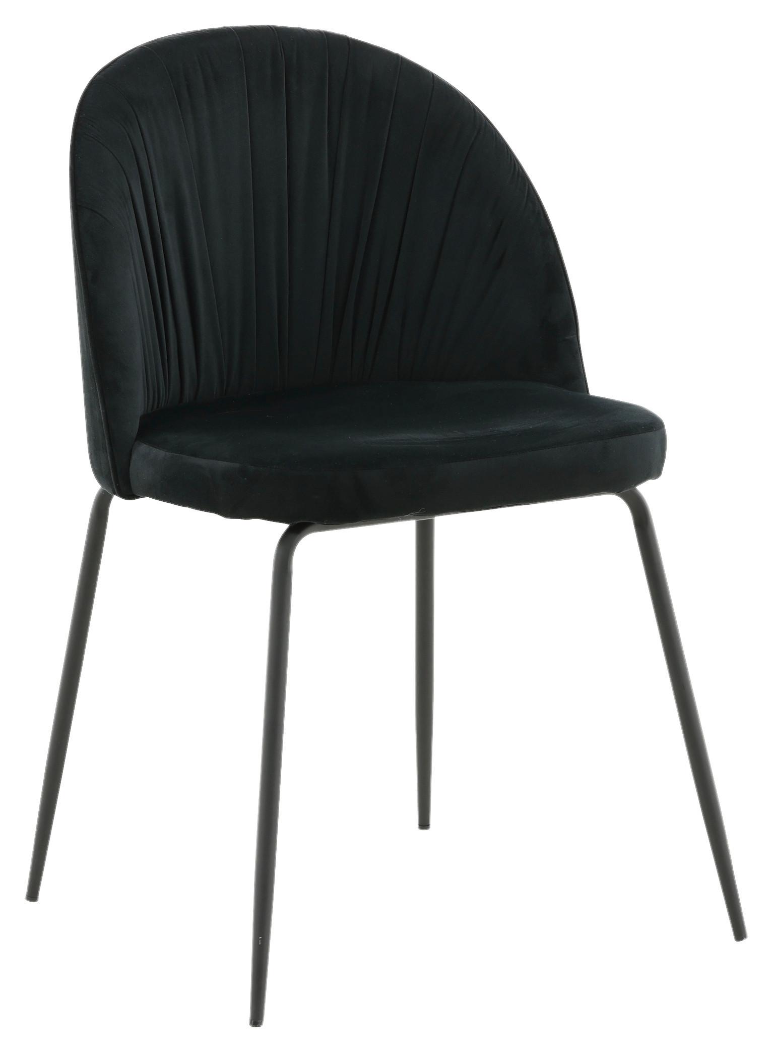 STUHL-SET WRINKLES - Schwarz, Design, Kunststoff/Textil (49/79.5/50cm) - Livetastic