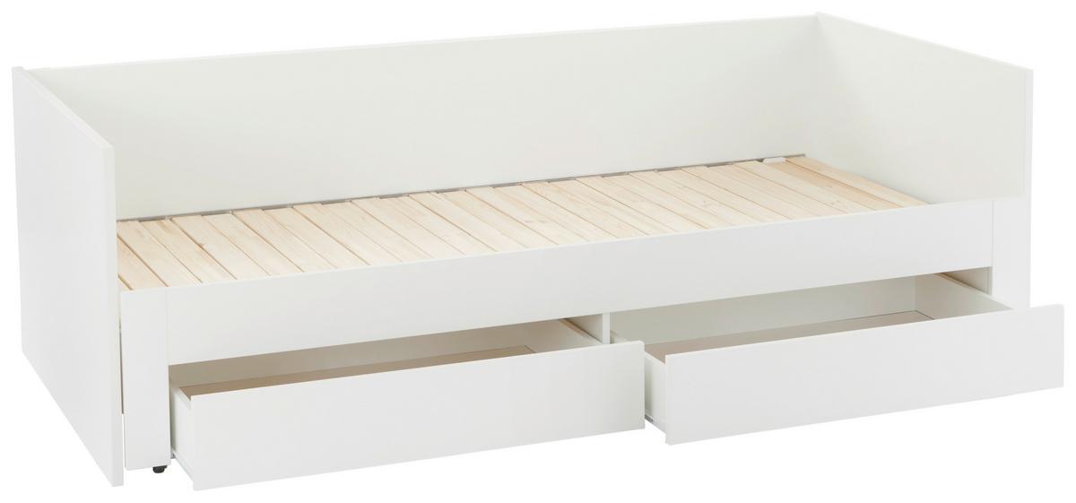 Raztegljiva Postelja Jan, Bela, 90-180x200 - bela, Konvencionalno, les (98-184,4/67/204,4cm)
