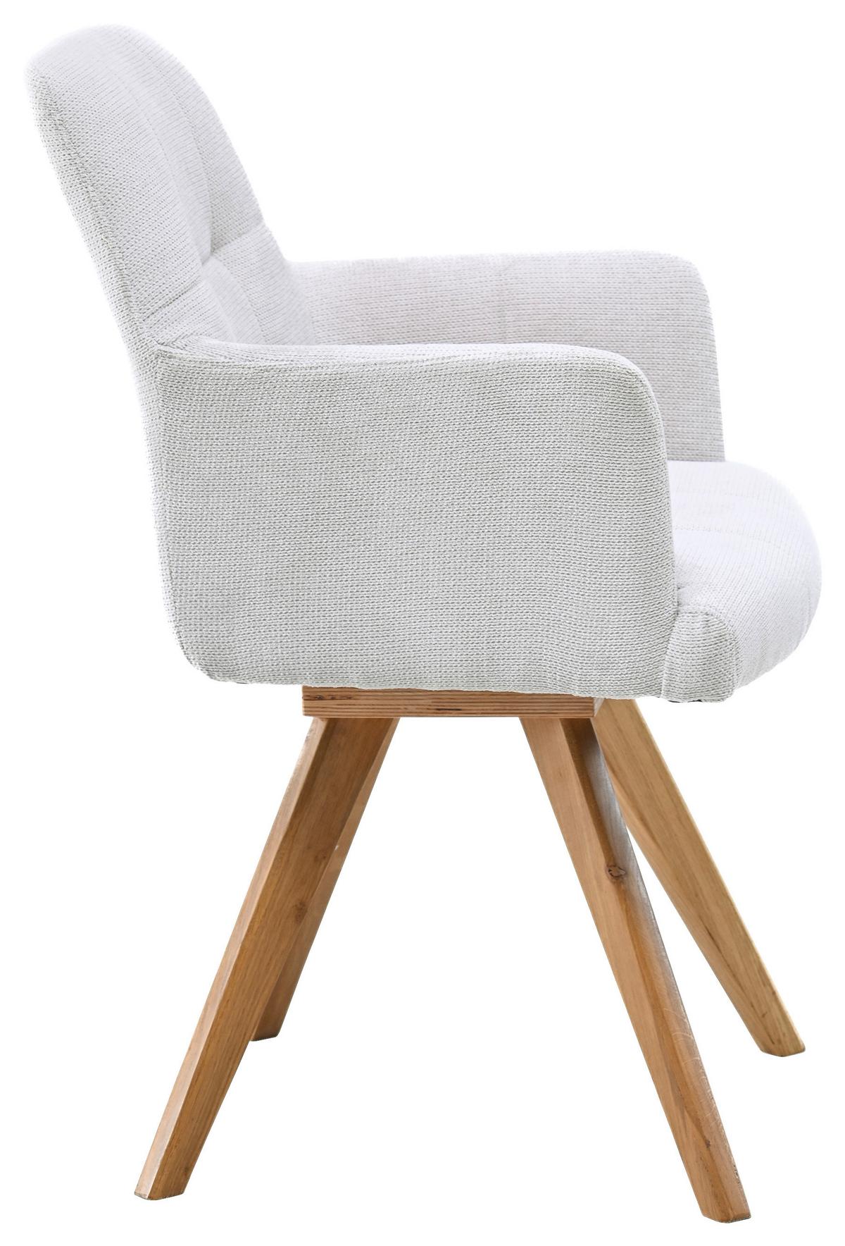 Armlehnstuhl Diona Grau - Silberfarben/Grau, MODERN, Holz/Textil (57/89/66cm) - Mömax