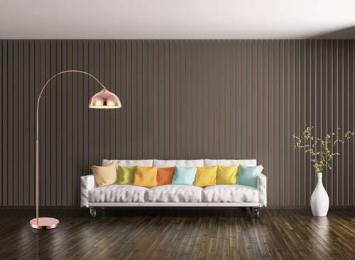 Stehleuchte Newcastle in Kupferfarben max. 40 Watt - Kupferfarben, Design, Kunststoff/Metall (92/30/196cm) - Globo