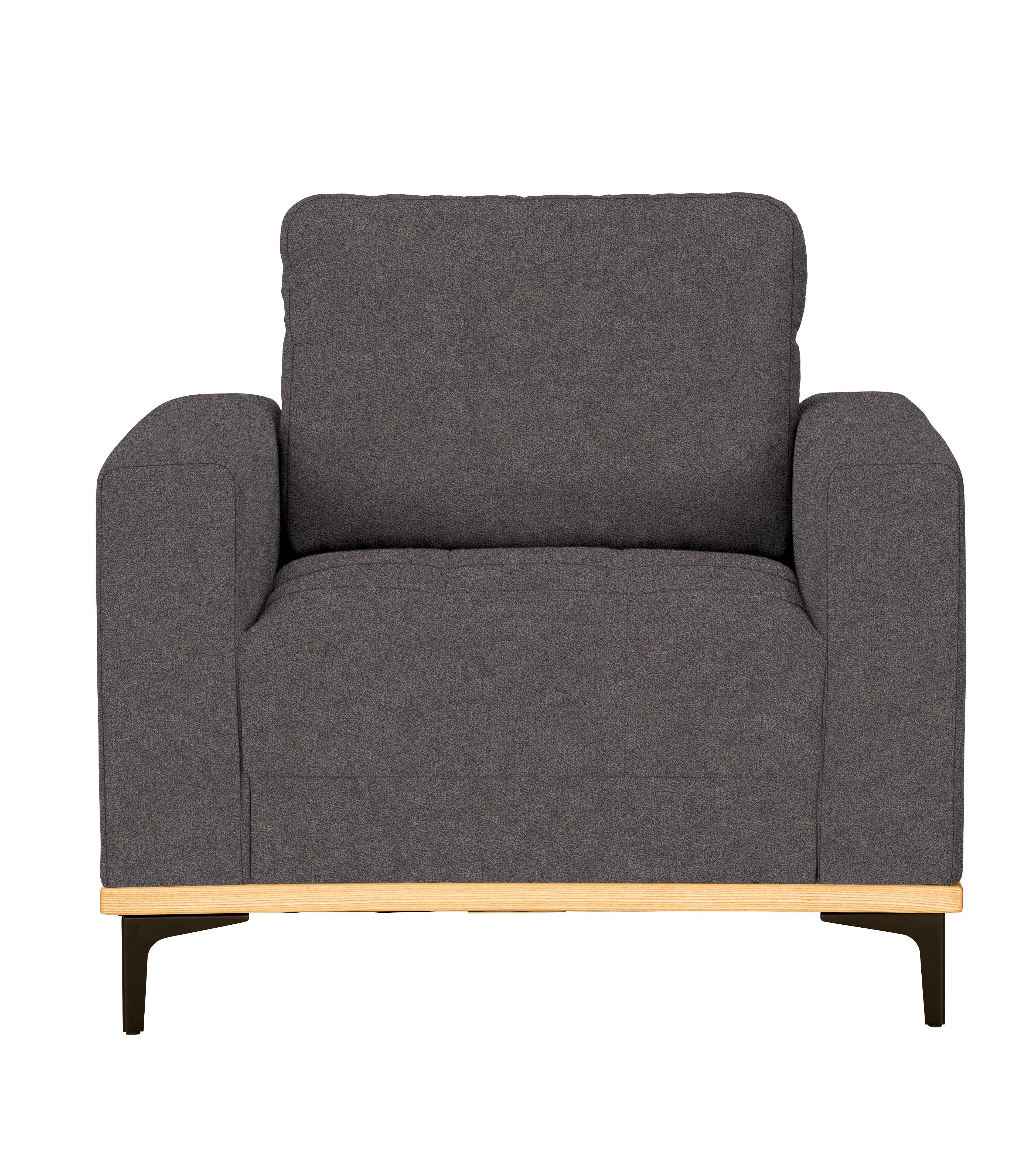 Fotelja Casper - smeđa/crna, Konventionell, tekstil/metal (96/87/92cm) - Zandiara