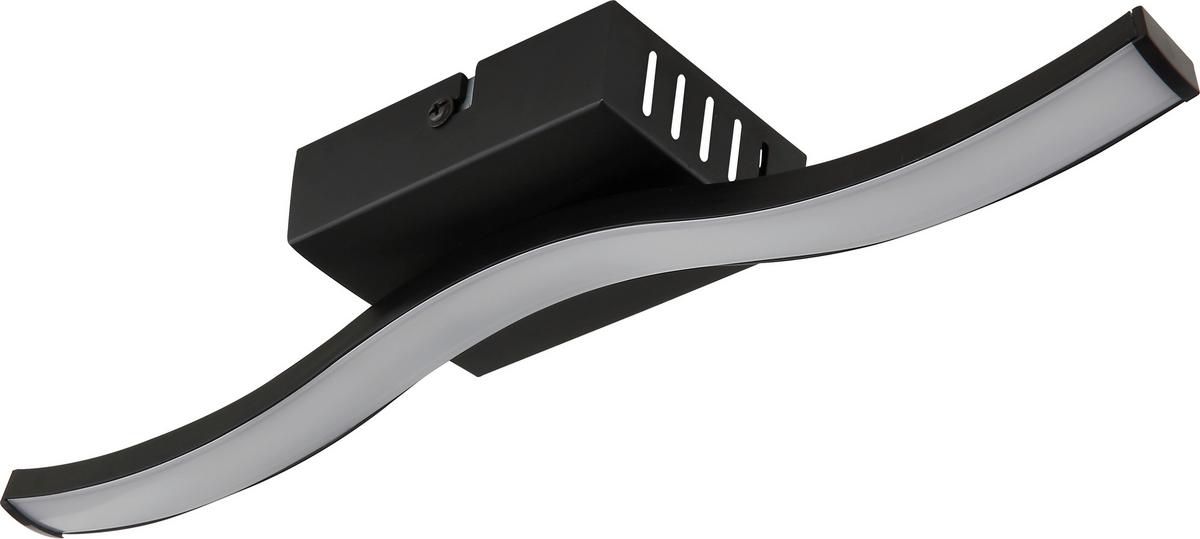 LED-Deckenleuchte Plop Opal/Schwarz max. 6 Watt - Opal/Schwarz, MODERN, Kunststoff/Metall (34,3/7/6,4cm) - Mömax