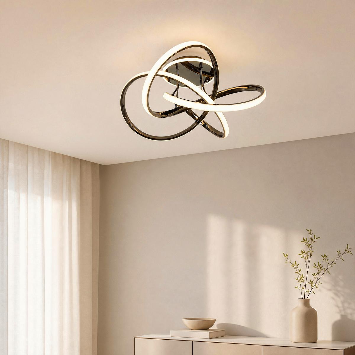 LAMPA SUFITOWA LED 9064-105 BANDOL - czarny chrom, Design, tworzywo sztuczne/metal (65/34,5cm)