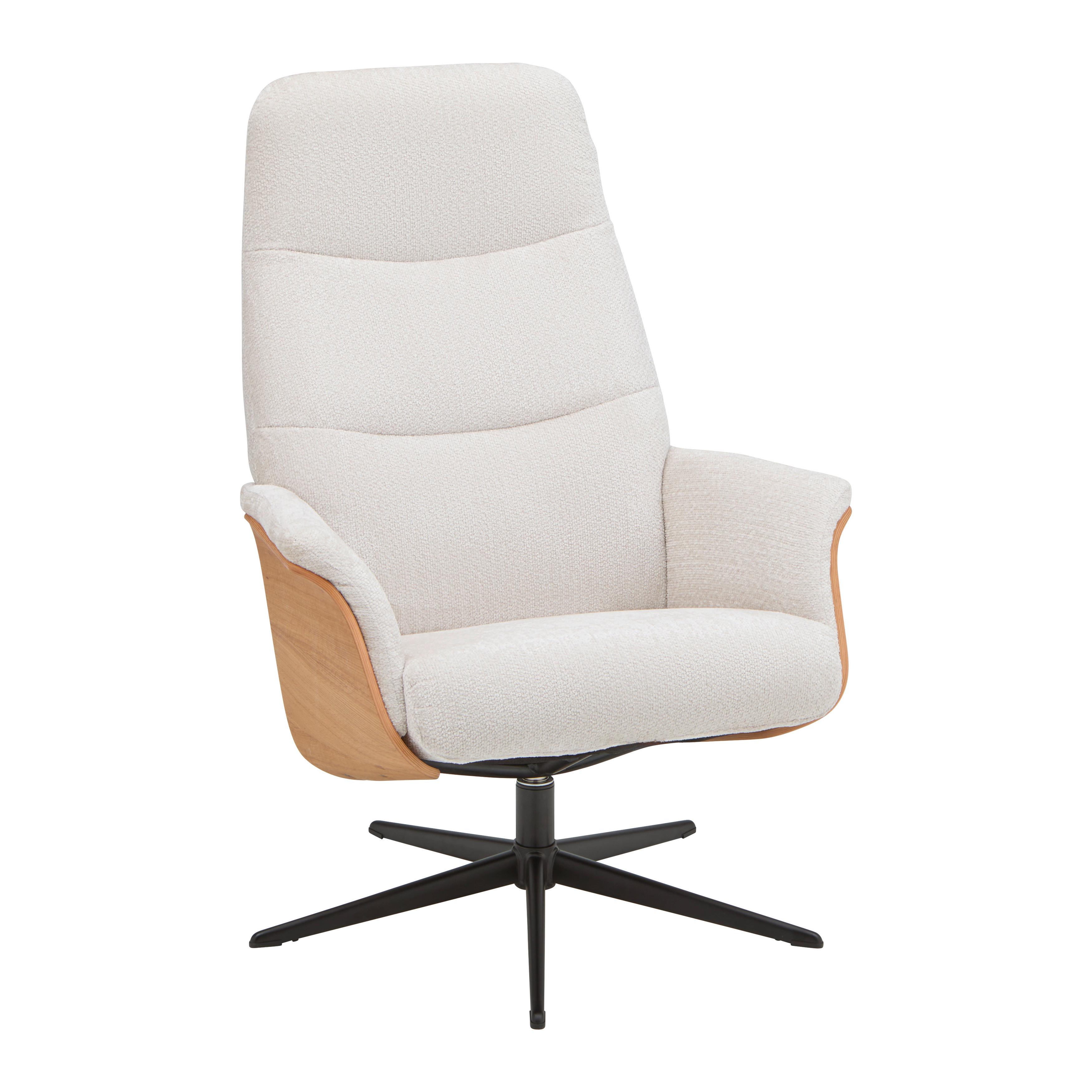 Relaxsessel Ecru - Ecru/Schwarz, Modern, Textil (74/106/80cm)