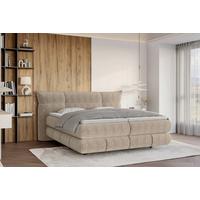 Boxspringbett Auris Beige ca. 180x200cm - Beige/Schwarz, KONVENTIONELL, Kunststoff/Textil (180/200cm) - Sembella