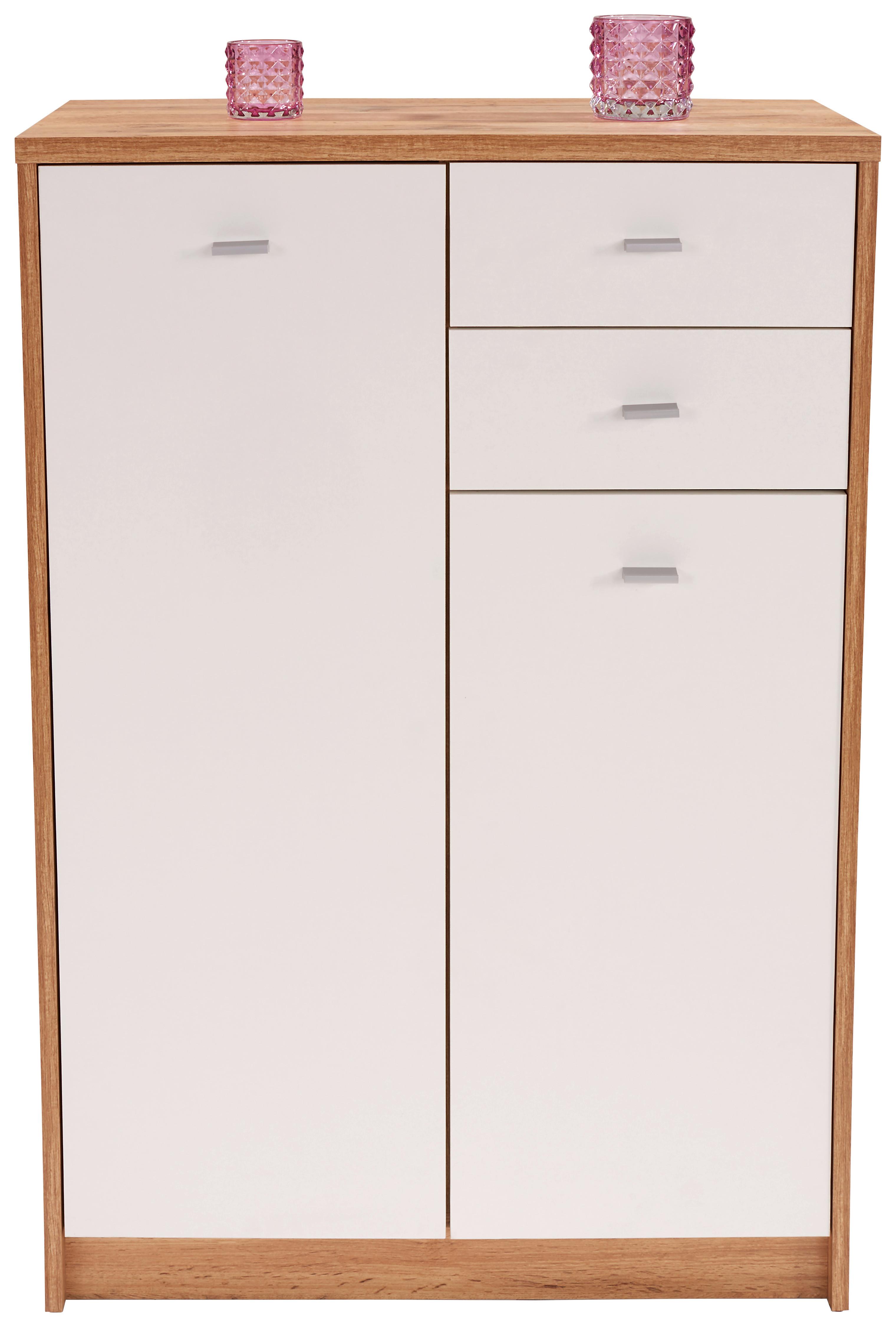 Komoda 4-You New Yuk08 - bijela/boje hrasta, Moderno, drvni materijal/plastika (74/111,4/35cm) - Modern Living