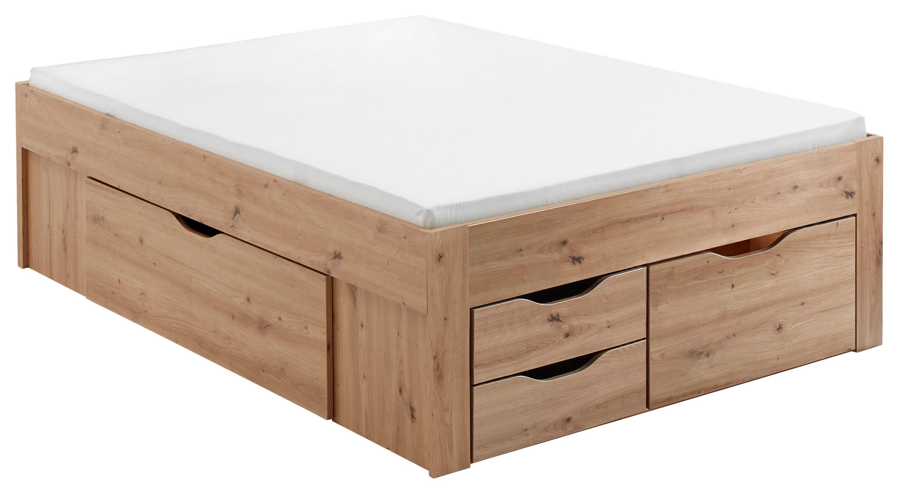 Stauraumbett Noah Eiche Artisan ca. 140x200cm - Eiche Artisan, KONVENTIONELL, Holzwerkstoff (140/200cm) - Mömax