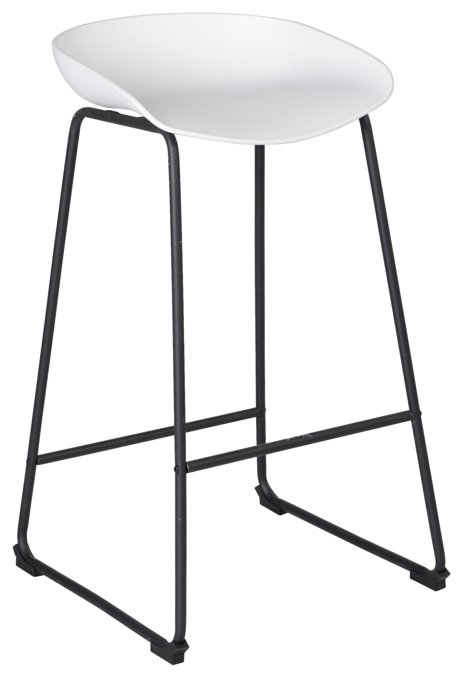 Bárszék Vegas - fekete/fehér, Modern, műanyag/fém (43/84/54cm) - Mömax