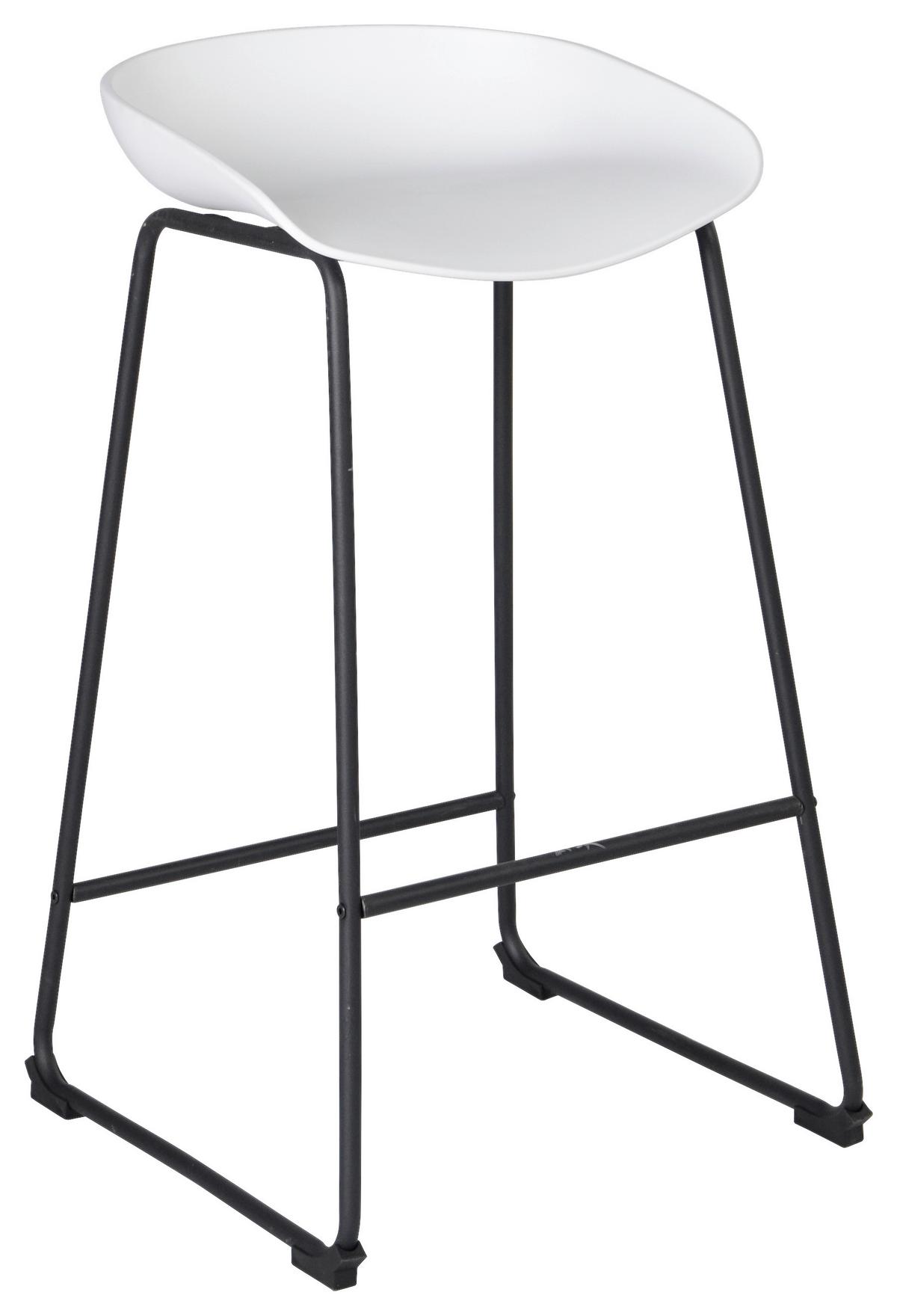 Bárszék Vegas - fekete/fehér, Modern, műanyag/fém (43/84/54cm) - Mömax