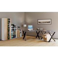 Kotna Pisalna Miza Lona, Antracit, Črna, 190x130cm - srebrne barve/črna, Moderno, kovina/leseni material (190/130/76cm) - MID.YOU