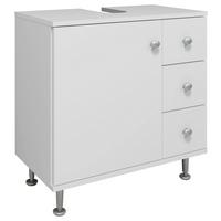 WASCHBECKENUNTERSCHRANK NILOSI M - Weiss/Silberfarben, Modern, Holzwerkstoff/Kunststoff (60/61/33cm) - MID.YOU