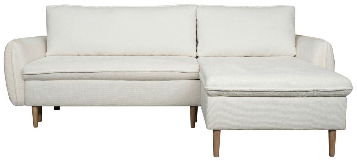 Kutna Garnitura Bell - bijela/prirodne boje, Moderno, tekstil/drvo (244/95/163cm) - Modern Living