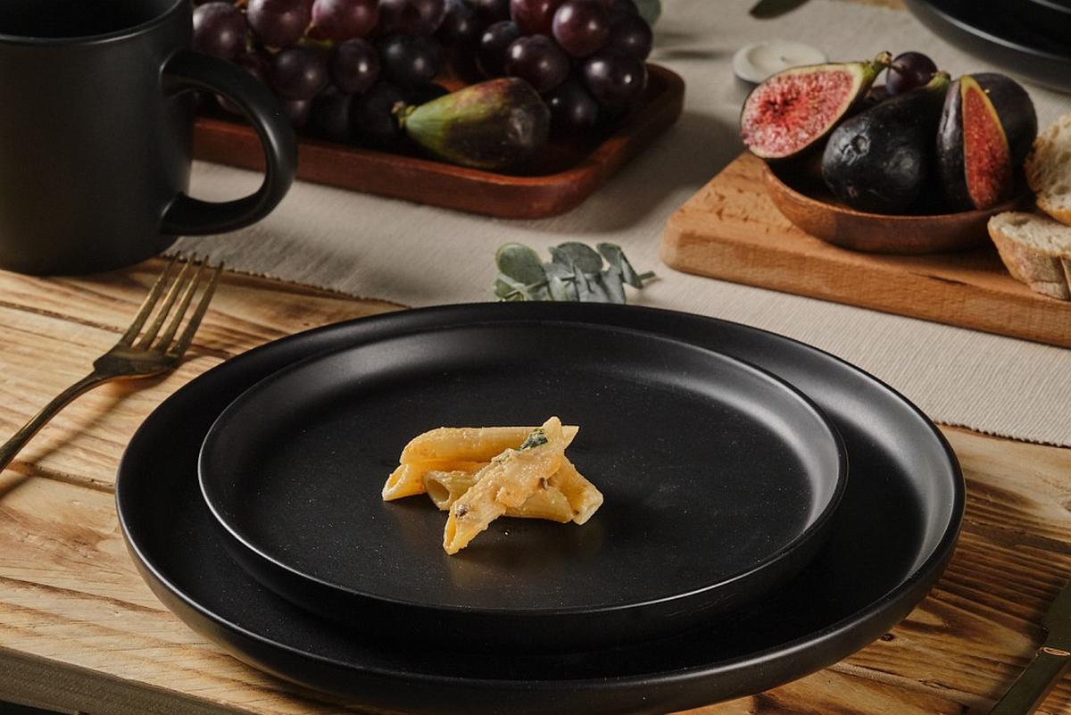 SERWIS OBIADOWO-ŚNIADANIOWY 21005 - czarny, Trend, ceramika - Novel