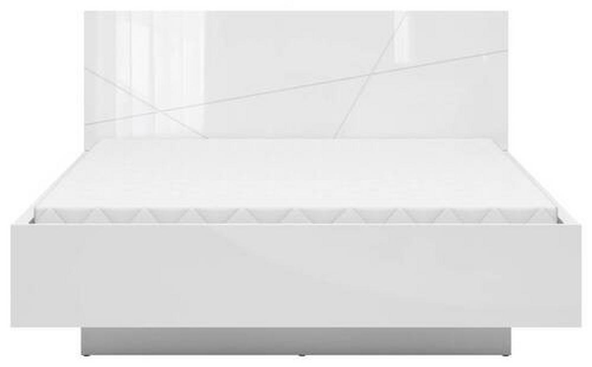 Bett Forn ca. 160x200 cm Weiß Hochglanz - Weiß Hochglanz, MODERN, Holzwerkstoff (160/200cm) - MID.YOU