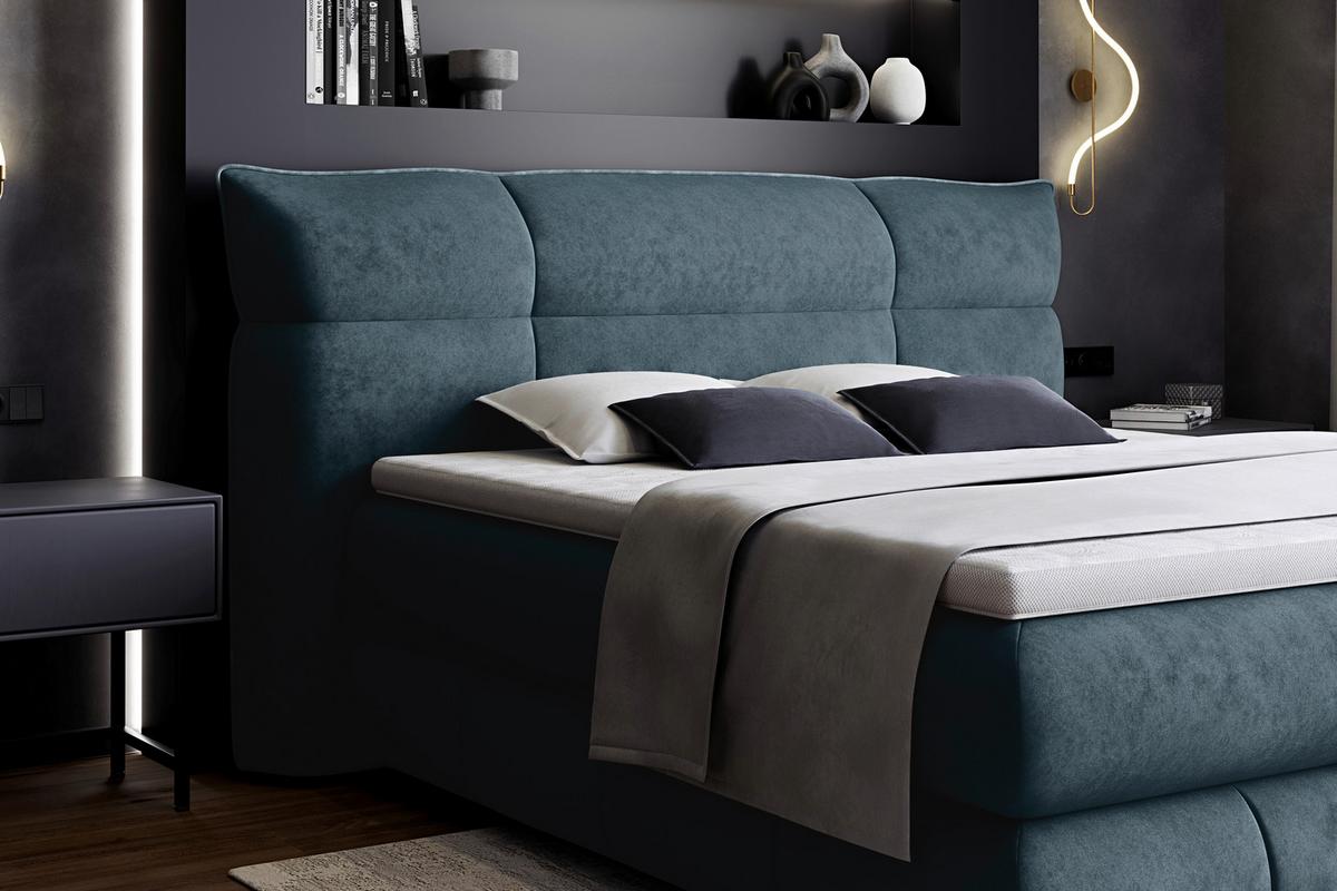 Boxspring Krevet Carmelo - zelena/crna, Trend, tekstil/plastika (160/200cm) - Premium Living