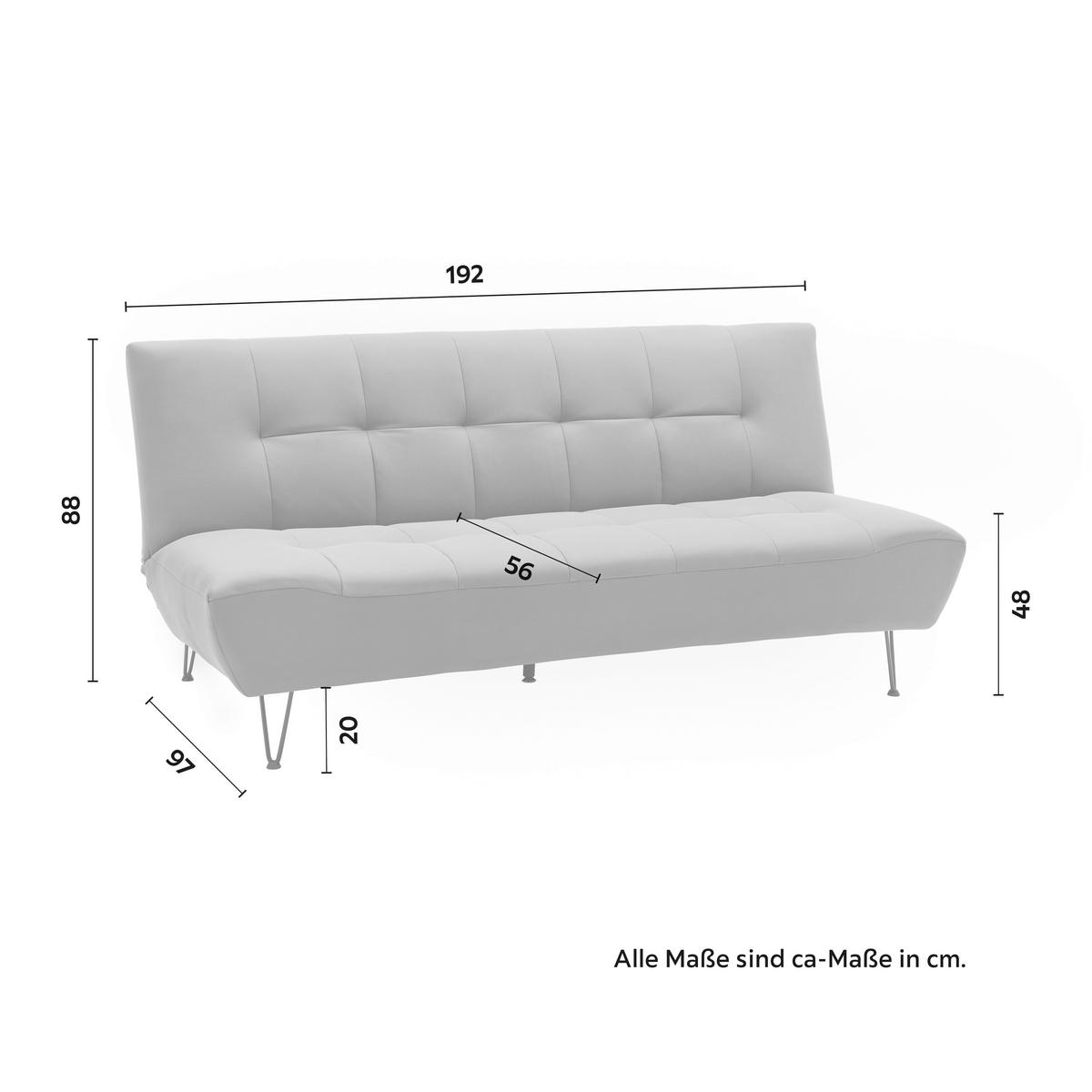 Zofa S Posteljno Funkcijo Geli, Temno Siva - temno siva/črna, Moderno, kovina/tekstil (192/88/97cm) - Bessagi Home