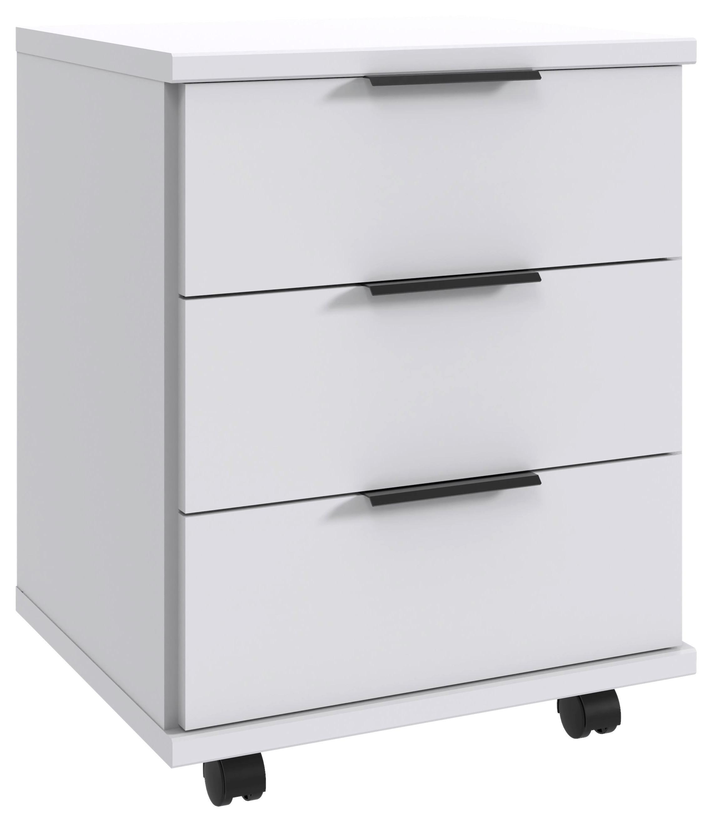 KONTENER NA KÓŁKACH NORDERNEY - czarny/biały, Design, materiał drewnopochodny/tworzywo sztuczne (52/40/38cm) - Boxxx