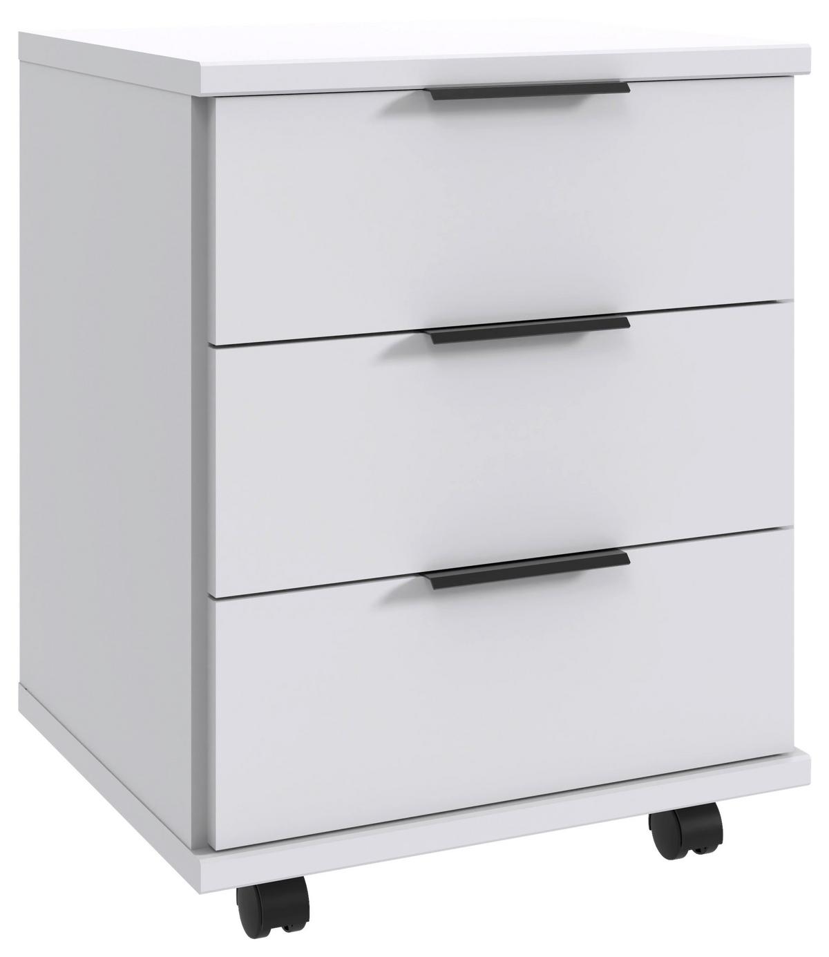 KONTENER NA KÓŁKACH NORDERNEY - czarny/biały, Design, materiał drewnopochodny/tworzywo sztuczne (52/40/38cm) - Boxxx