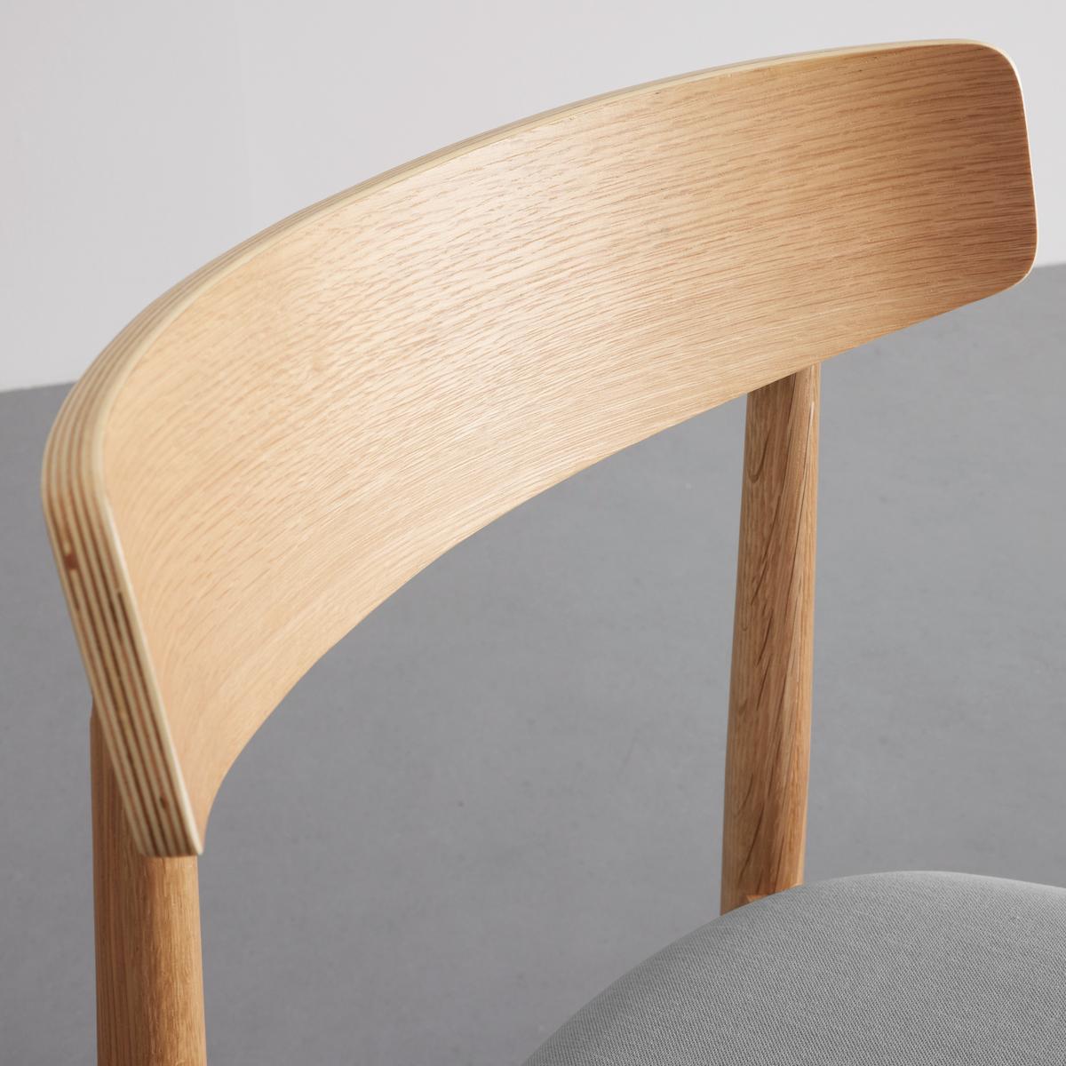 Stuhl Noah Grau/Natur Webstoff/Echtholz Gepolstert - Naturfarben/Grau, MODERN, Holz/Textil (47/78/51cm) - Bessagi Home