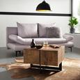 Couchtisch aus Mangoholz massiv - Schwarz/Naturfarben, LIFESTYLE, Holz/Metall (60/40/60cm) - Premium Living Couchtisch aus Mangoholz massiv - Schwarz/Naturfarben, LIFESTYLE, Holz/Metall (60/40/60cm) - Premium Living