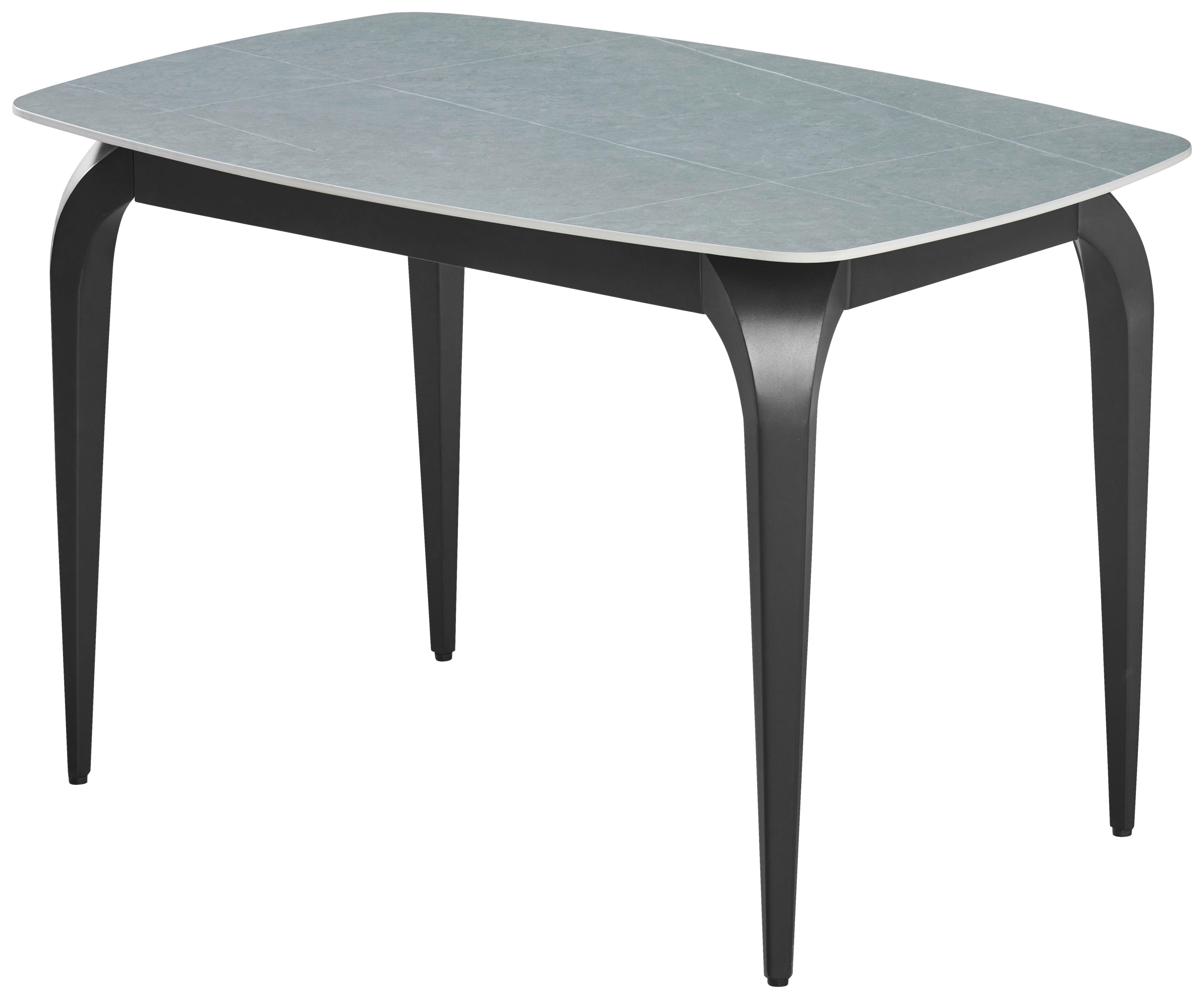 Jedilna Miza Ibiza, Keramika, Siva, 120x80 - siva/črna, Moderno, kovina/keramika (120/80/76cm)