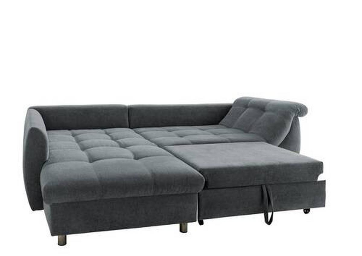 Sedežna Garnitura Agira, Antracit, Ležišče - barve kroma/modra, Design, umetna masa/tekstil (190/250cm) - Modern Living