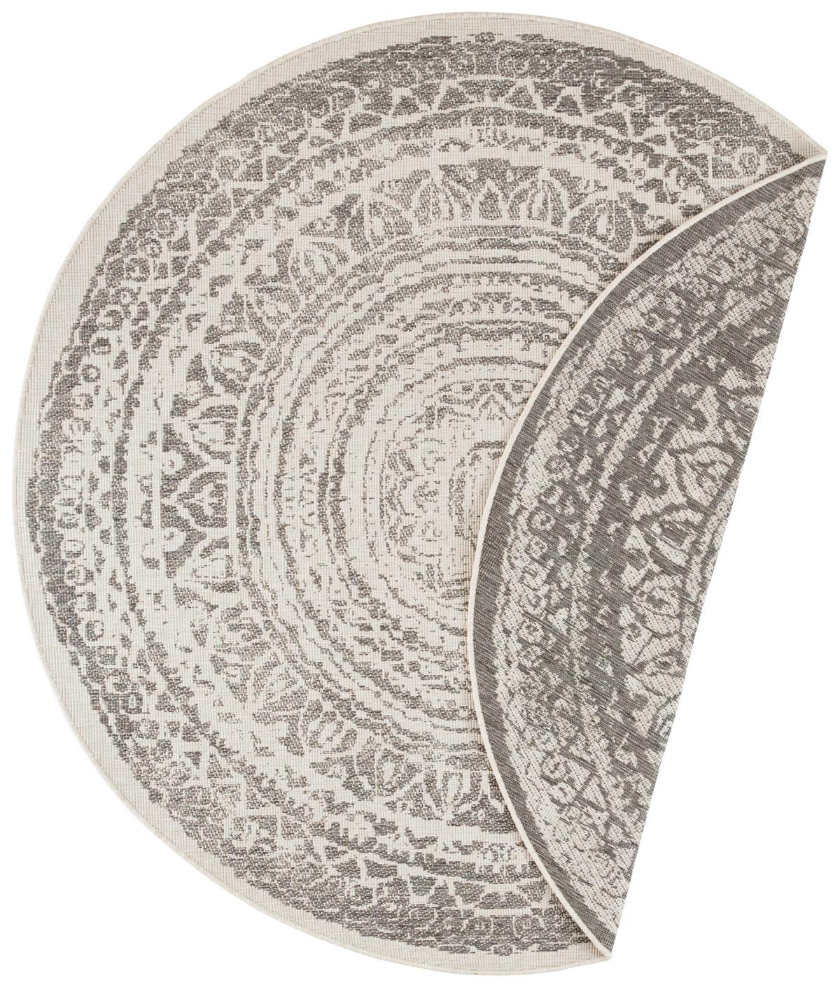 Flachwebeteppich Rosica Creme/Grau Ø ca. 140cm - Creme/Grau, Design, Kunststoff (140cm) - Hanse Home