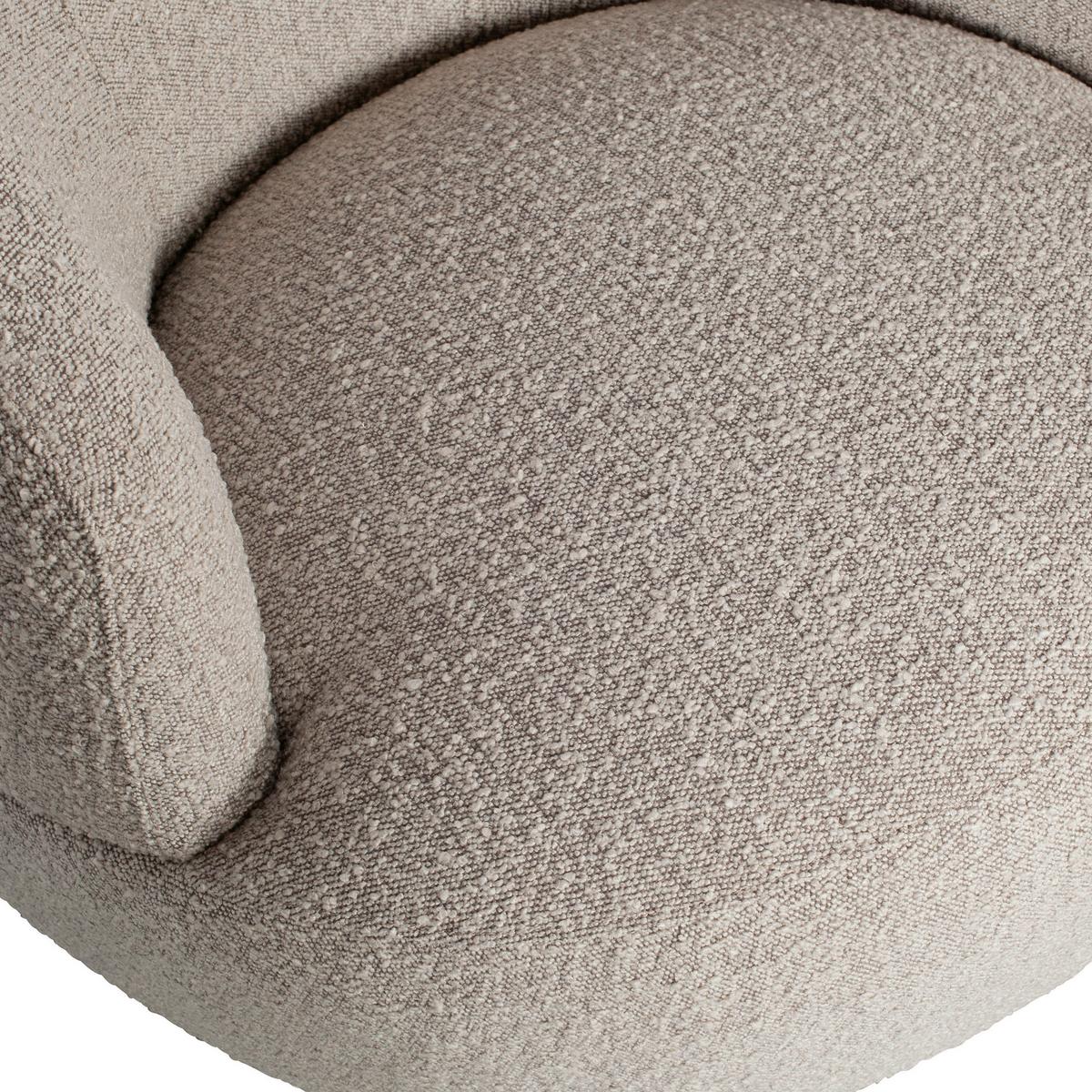 Sessel Woolly Naturfarben B: 84 cm - Schwarz/Naturfarben, Design, Kunststoff/Textil (84/71/88cm) - Livetastic