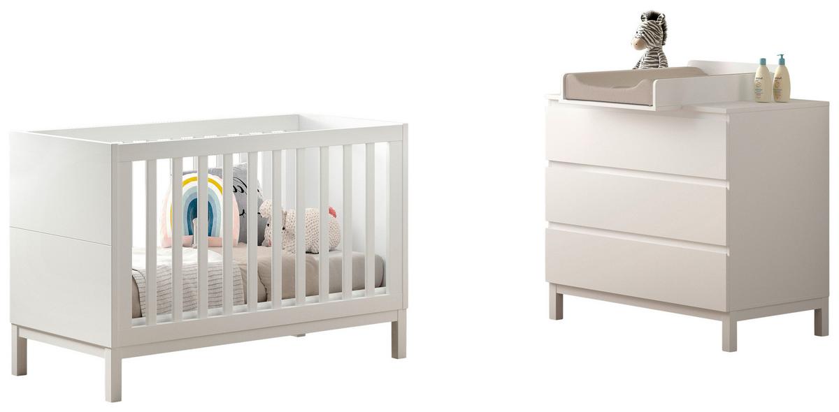 Babyzimmer Eva 3-tlg. Weiß - Weiß, MODERN, Holz/Holzwerkstoff - Vipack