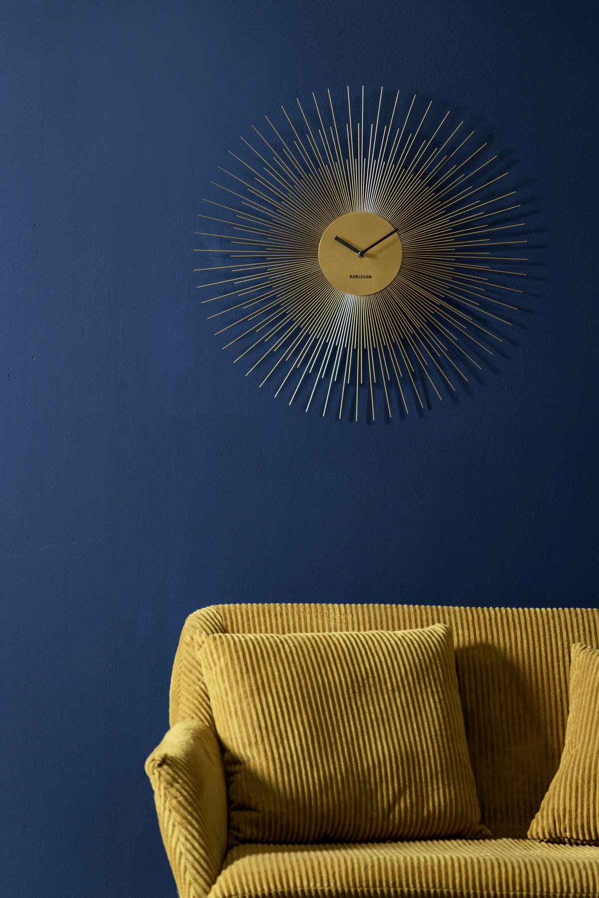 Wanduhr Peony in Goldfarben - Goldfarben, ROMANTIK / LANDHAUS, Metall (60cm) - Karlsson