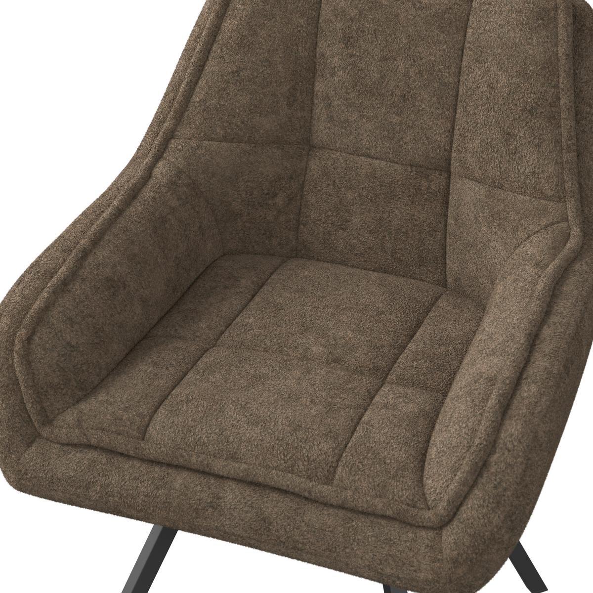 Armlehnstuhl Billy Braun Struktur Drehbar Gepolstert - Schwarz/Braun, MODERN, Holz/Textil (64/87/64cm) - Bessagi Home