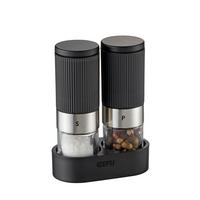 MŁYNEK DO SOLI I PIEPRZU 34621 - kolor stalowy/czarny, Basics, tworzywo sztuczne/metal (7/3,6/9,2cm) - Gefu