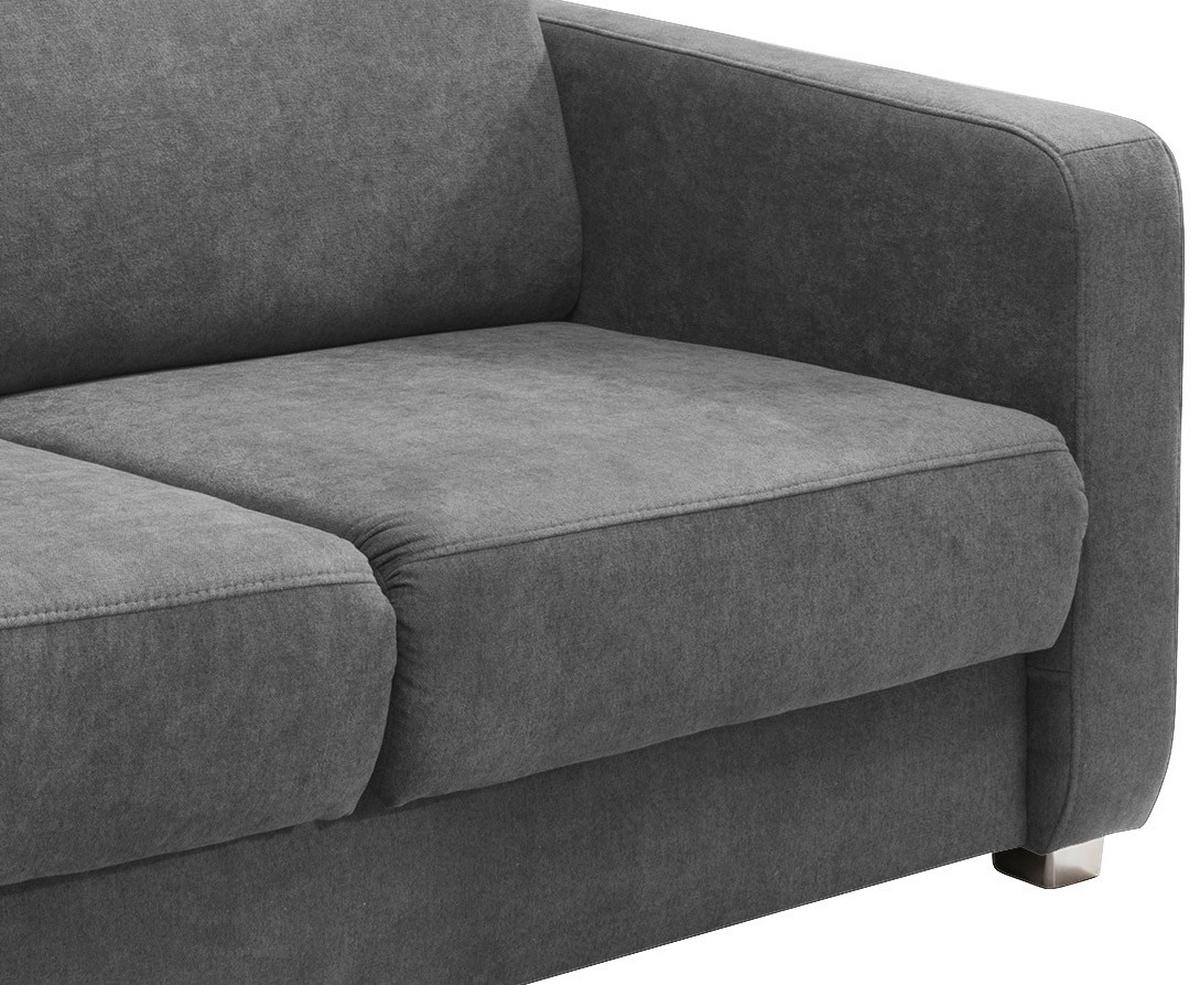Schlafsofa Mia Grau Mikrofaser - Chromfarben/Grau, Basics, Kunststoff/Textil (159/88/87cm) - Livetastic
