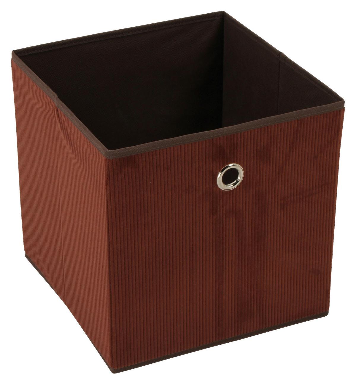Zložljiva Škatla Cubi New, Temno Rjava - rjava, Moderno, karton/tekstil (30/30/30cm)