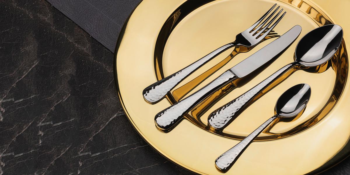 ZESTAW SZTUĆCÓW BG-5215-MM - kolor stalowy, Trend, metal