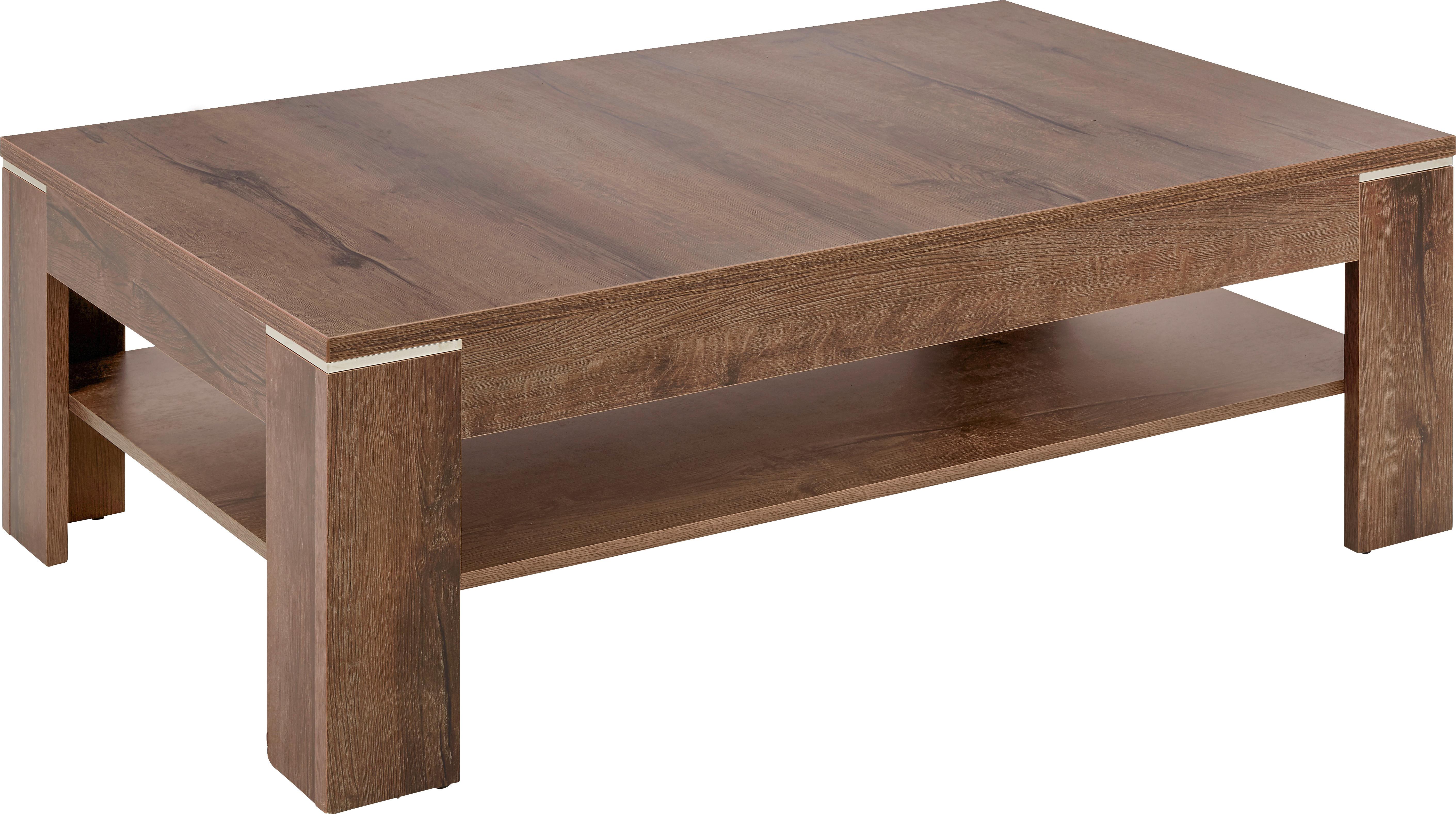 Couchtisch Tokio in Eichefarben mit Ablage - Schlammfarben/Eichefarben, MODERN, Holzwerkstoff/Kunststoff (120/75/43cm) - Mömax