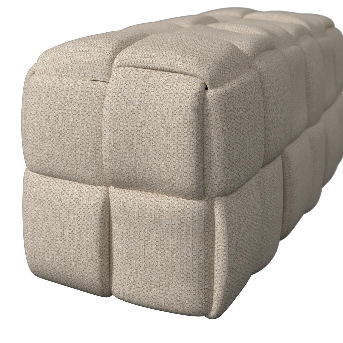 Bettbank Ella Bouclé Beige - Creme/Schwarz, MODERN, Holz/Kunststoff (110/45/45cm) - Bessagi Home