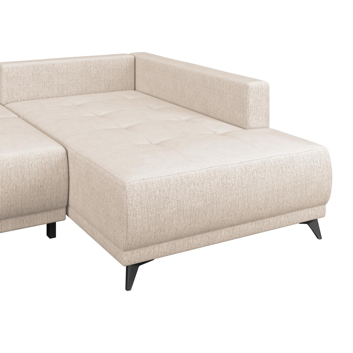 Kutna Garnitura Texas - bež/crna, Konvencionalno, drvo (259/203cm)