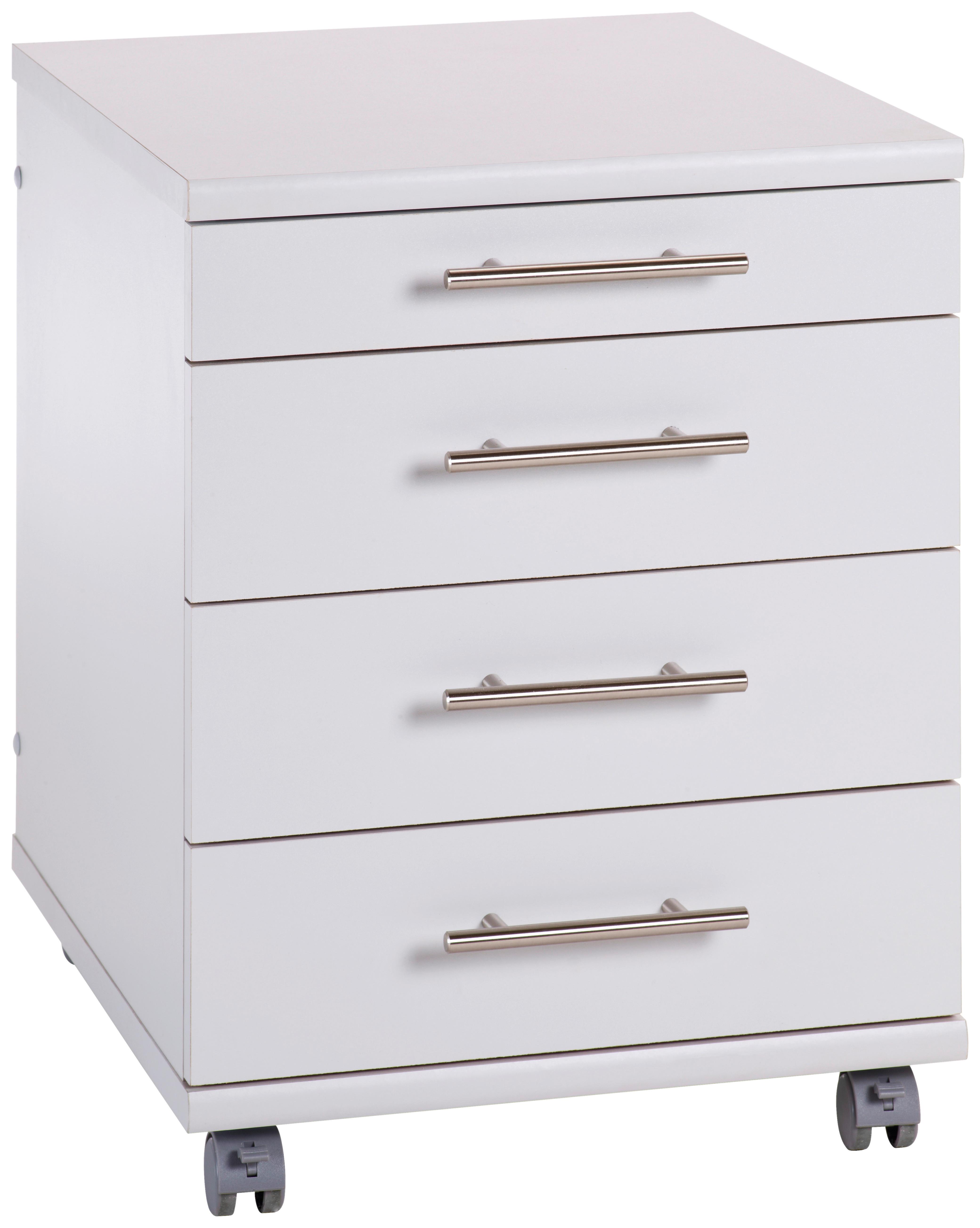 Rollcontainer "Serie 500" , hellgrau - Silberfarben/Hellgrau, Basics, Holzwerkstoff/Kunststoff (41,6/56,9/50cm) - MID.YOU